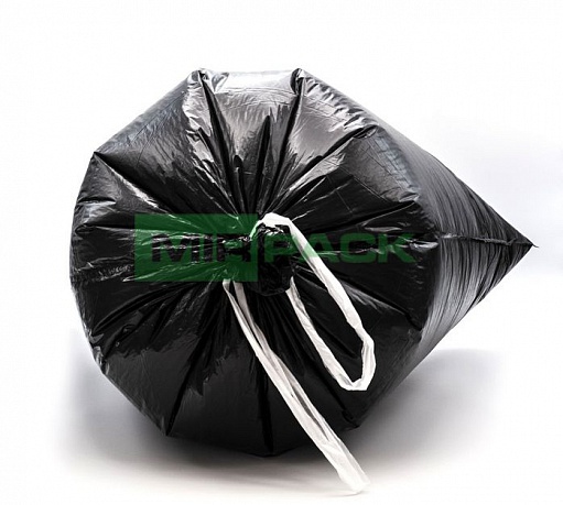 Мешки для мусора 60 л с завязками, 40 мкм, 20 шт. ПСД, 3 слоя, особопрочные, черные - Вид 3