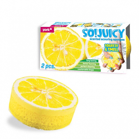 Губки YORK АРОМА ЧИСТО лимон 2 шт. - Вид 1